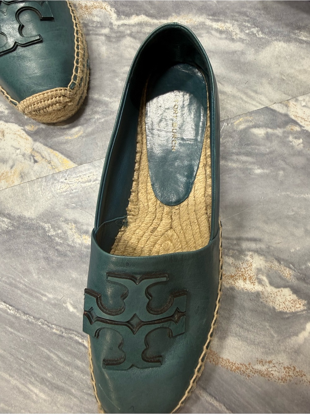 Tory Burch Leather Logo Flats Women's Slip-On Size 8,5 - Picture 10 of 16